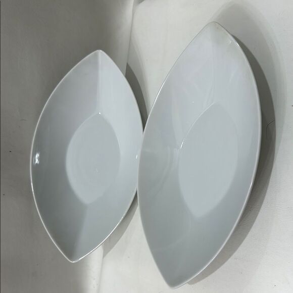 Rosenthal White Porcelain Modern Serveware Plates Dishes Germany Epoque Set Of 2 - Picture 4 of 13